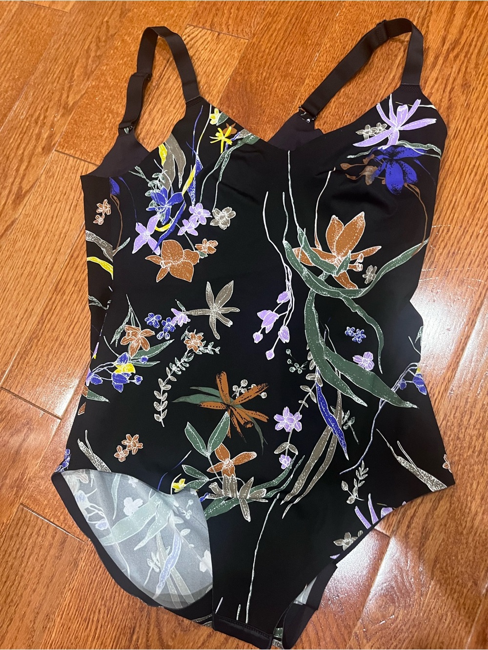 Knix Floral Print Black bodysuit